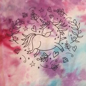 Unicorn Tie Dye T-Shirt New